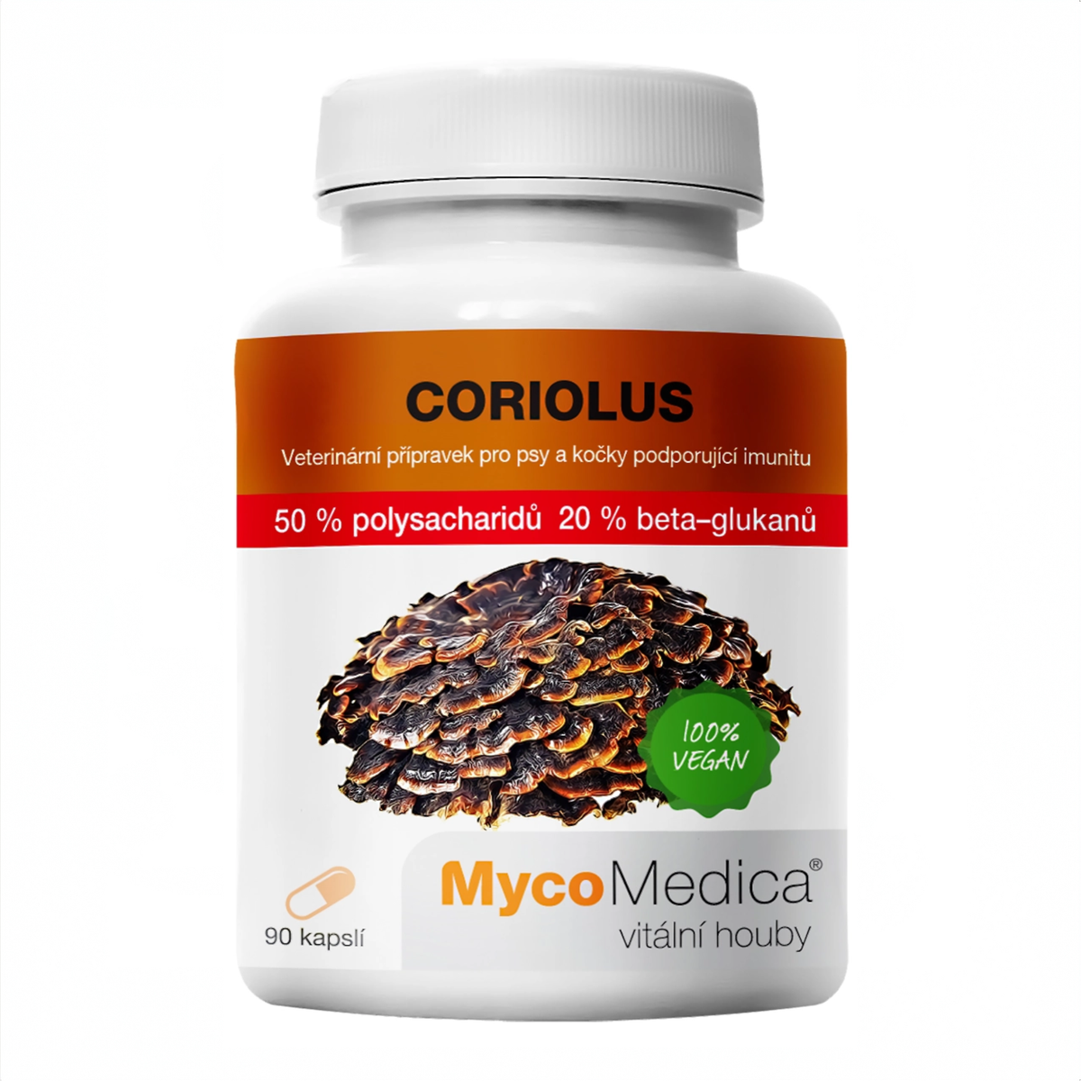 MycoMedica Coriolus 50 % 90 rastlinných kapsúl