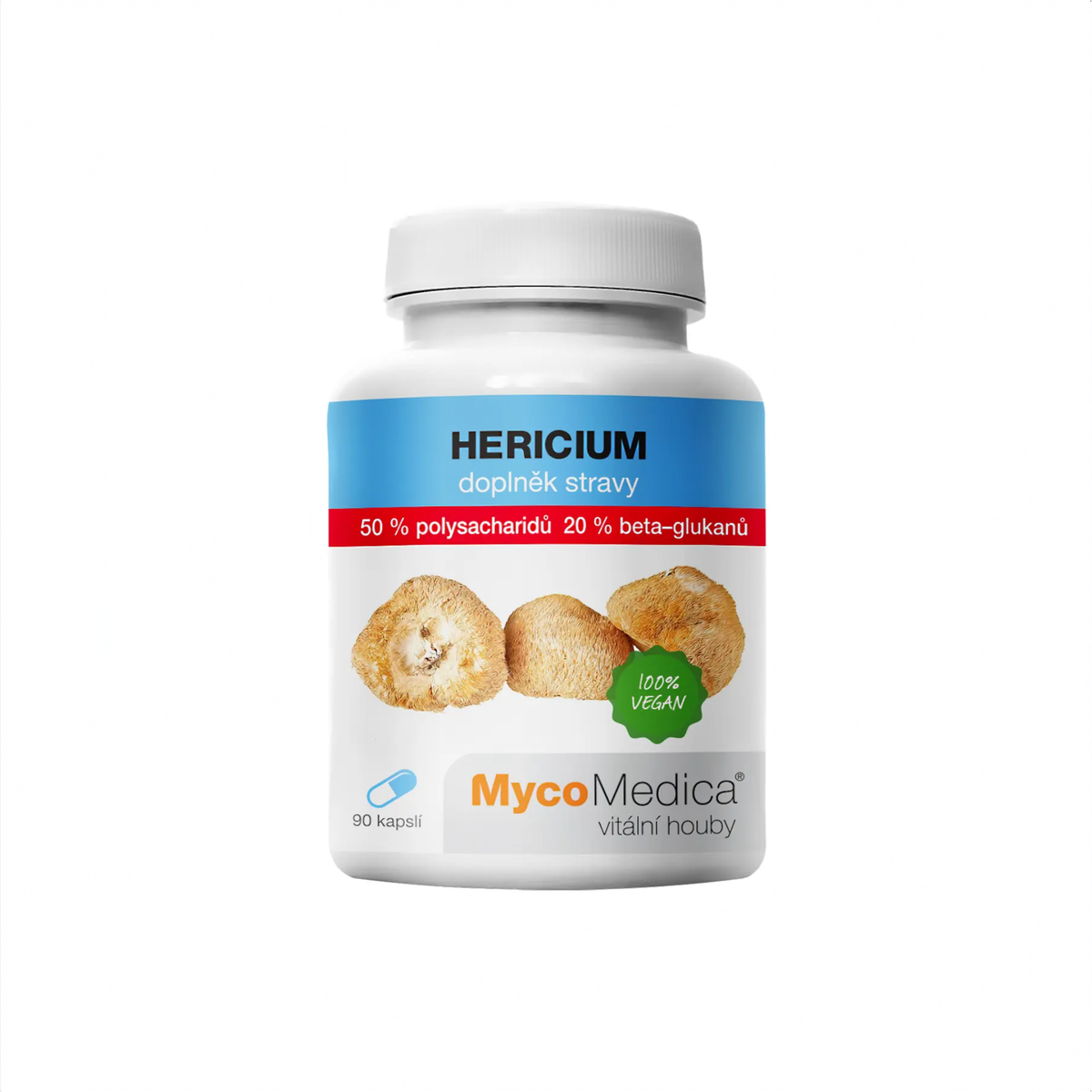 MycoMedica Hericium 50 % 90 rastlinných kapsúl